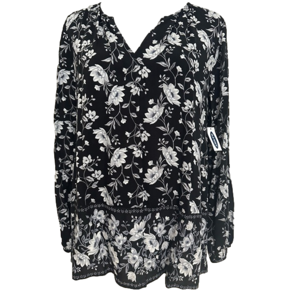 Old Navy Long Sleeve V-Neck Floral Blouse NWT